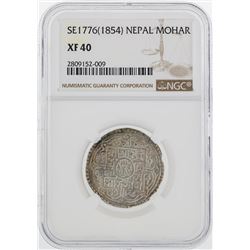 SE1776(1854) Nepal Mohar Coin NGC XF40