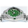 Image 8 : Rolex Ladies Stainless Steel Emerald and Diamond Datejust Wristwatch