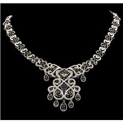 SILVER 21.97ctw Sapphire and Diamond Necklace