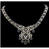 Image 1 : SILVER 21.97ctw Sapphire and Diamond Necklace