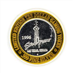.999 Silver Stratosphere $10 Casino Gaming Token Limited Edition