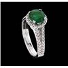 Image 4 : 14KT White Gold 1.23ct Emerald and Diamond Ring