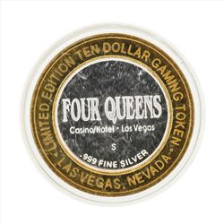 .999 Silver Four Queens Hotel and Casino Las Vegas $10 Casino Gaming Token Limit