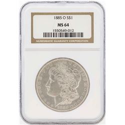 1885-O $1 Morgan Silver Dollar Coin NGC MS64