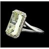 Image 2 : 14KT White Gold 3.90ct Lemon Quartz and Diamond Ring