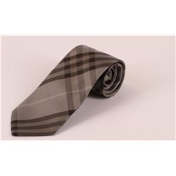 Authentic Grey Plaid Burberry Tie