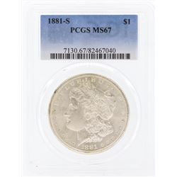 1881-S $1 Morgan Silver Dollar Coin PCGS MS67