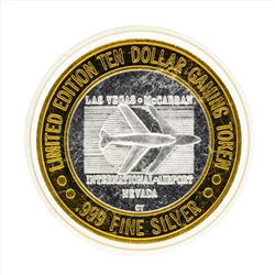.999 Silver McCarran International Airport $10 Casino Gaming Token Limited Editi