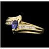 Image 2 : 14KT Yellow Gold 0.35ct Sapphire and Diamond Ring