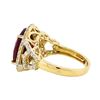 Image 3 : 14KT Yellow Gold 8.23ct Ruby and Diamond Ring