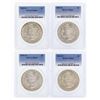 Image 1 : Set of (4) $1 Morgan Silver Dollar Coins PCGS MS63