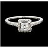 Image 1 : 14KT White Gold 0.77ctw Diamond Ring