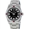 Image 1 : Rolex Midsize Stainless Steel Ruby and Diamond DateJust Wristwatch