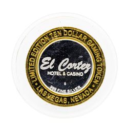 .999 Silver El Cortez Hotel and Casino $10 Casino Gaming Token Limited Edition