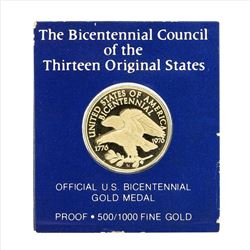 1976 Official U.S. Bicentennial Gold Medal Franklin Mint