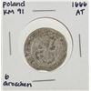 Image 1 : 1666 AT Poland 6 Groschen KM91 Silver Coin