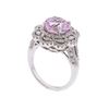 Image 3 : 18Kt White Gold 2.75ct Kunzite and Diamond Ring