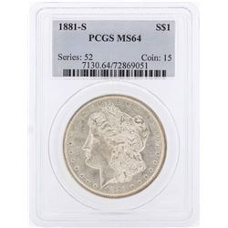 1881-S $1 Morgan Silver Dollar Coin PCGS MS64