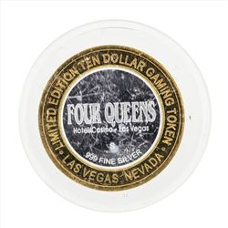 .999 Silver Four Queens Hotel and Casino Las Vegas $10 Casino Gaming Token Limit
