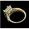 Image 3 : 14KT Yellow Gold 2.35ct Emerald and Diamond Ring