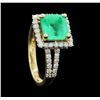 Image 4 : 14KT Yellow Gold 2.35ct Emerald and Diamond Ring