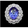 Image 1 : 14KT White Gold 6.52ct GIA Cert Tanzanite and Diamond Ring