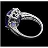 Image 3 : Platinum 8.95ct GIA Cert Tanzanite and Diamond Ring