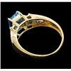 Image 3 : 14KT Yellow Gold 2.00ct Blue Topaz and Diamond Ring
