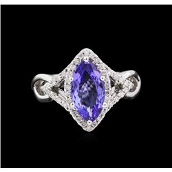 14KT White Gold 1.75ct Tanzanite and Diamond Ring