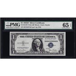 1935D $1 Silver Certificate Note Wide PMG Gem Uncirculated 65EPQ