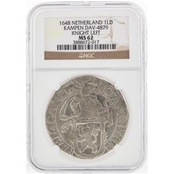 1648 Netherland Lion Daalder Coin Kampen DAV-4879 NGC MS62