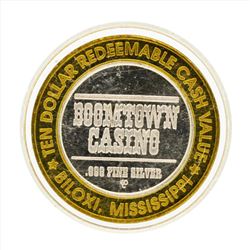 .999 Silver Boomtown Casino Biloxi Mississippi $10 Casino Gaming Token Limited E
