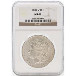 1885-O $1 Morgan Silver Dollar Coin NGC MS64