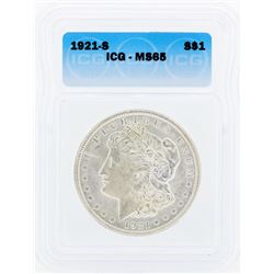 1921-S $1 Morgan Silver Dollar Coin ICG MS65