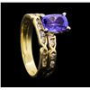 Image 4 : 14KT Yellow Gold 1.64ct Tanzanite and Diamond Ring