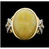 Image 1 : 14KT Yellow Gold 9.69ct Opal and Diamond Ring