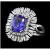 Image 2 : 14KT White Gold 3.50ct Tanzanite and Diamond Ring