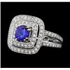 Image 2 : 14KT White Gold 1.54ct Tanzanite and Diamond Ring