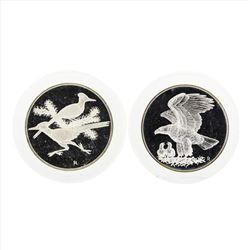 Lot of (2) Franklin Mint Roadrunner and Bald Eagles Art Medals
