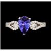 Image 1 : 18KT White Gold 1.68ct Tanzanite and Diamond Ring