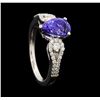 Image 4 : 18KT White Gold 1.68ct Tanzanite and Diamond Ring