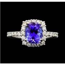14KT White Gold 2.10ct Tanzanite and Diamond Ring