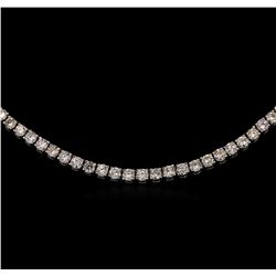 18K White Gold 21.00ctw Diamond Tennis Necklace