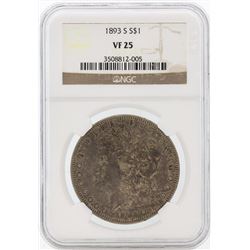 1893-S $1 Morgan Silver Dollar Coin NGC VF25