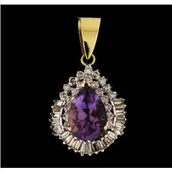 14KT Two Tone Gold 6.90ct Amethyst Pendant