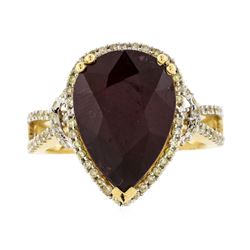 14KT Yellow Gold 8.46ct Ruby and Diamond Ring