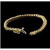 Image 4 : 14KT Yellow Gold 2.00ctw Diamond S-Style Tennis Bracelet