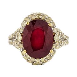 14KT Yellow Gold 9.30ct Ruby and Diamond Ring