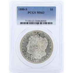 1880-S $1 Morgan Silver Dollar Coin PCGS MS63