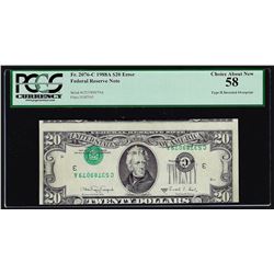 1988A $20 Federal Reserve Note Type II Inverted Overprint ERROR PCGS AU58